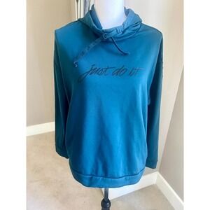 Nike Just Do It ladies teal sweatshirt hoodie size M